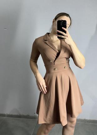 Платье классика пиджак коричневый