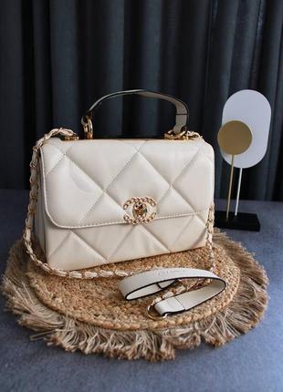 Сумка chanel classic white-gold