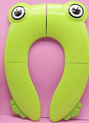 Дорожная детская накладка на унитаз Лягушка Зеленый