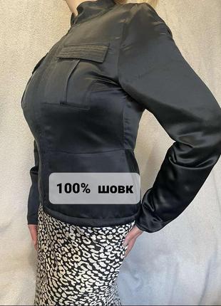 Чорна утеплена куртка/бомбер зі 100% шовку phase eight uk/12