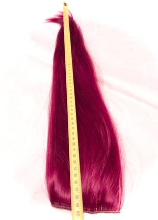 Волосы на заколках трессы красные малиновые для наращивания