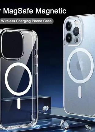 Чехол Silicone Case with MagSafe для Apple iPhone 15 ProMax Clear