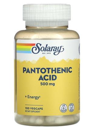 Пантотеновая кислота 500 мг Solaray Pantothenic Acid витамин B...