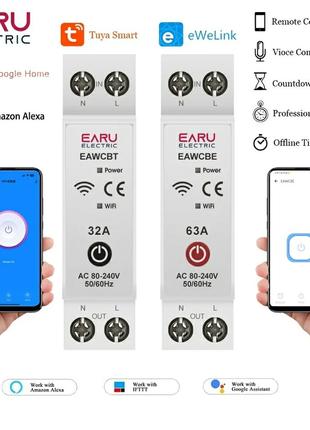 1p+N wi-fi smart розумний вимикач таймер голосовий контроль
