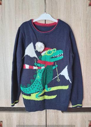 Новый фирменный nutmeg свитер с рисунком "новогодний крокодил"...