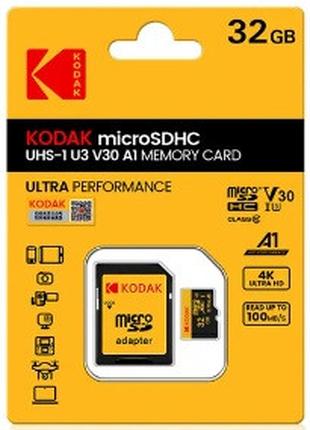 Kodak карта памяти MicroSD 32Gb (10 class V30), U3 - Оригинал