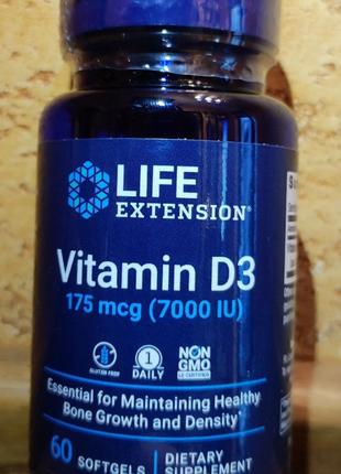 Витамин д3 Vitamin D3 175 mcg 7000 iu Life extension Холекальц...
