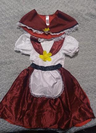 Карнавальное платье красная шапочка октоберфест  7-8 лет