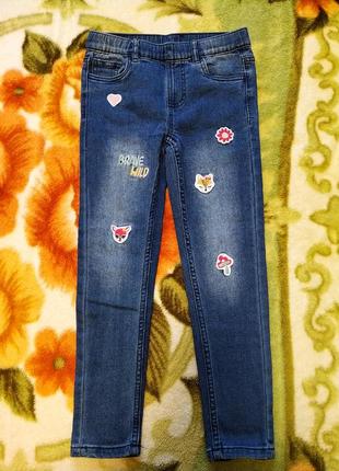 Фирменные, стильные джинсы для девочки 6-7 лет-kiki&amp;koko
