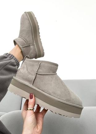 Ugg classic ultra mini platform light grey premium