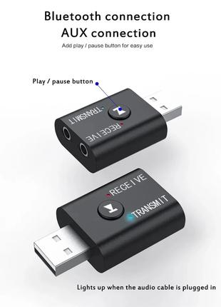 Bluetooth 5,0 передатчик приемник 3,5 мм AUX USB мини 2 в 1 бе...