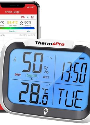 Термометр+ Bluetooth метеостанция ThermoPro TP393. Часы, гигро...