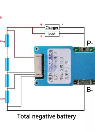 Плата BMS 7S 60A, балансир. Контроллер заряда разряда li-ion 1...