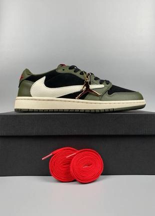 Чоловічі кросівки Nike Air Jordan 1 Low x Travis Scott black gree