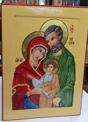 Рукописная икона Святое Семейство 29х23см