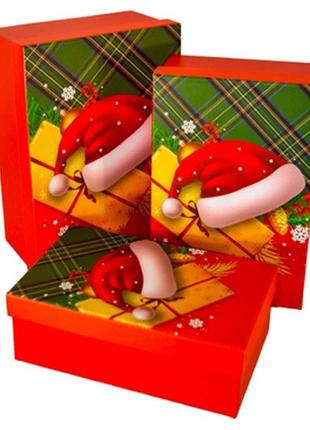 Подарочные праздничные картонные коробки 11037478, комплект 3шт