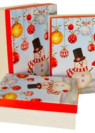 Подарочные праздничные картонные коробки 11037591, комплект 3шт