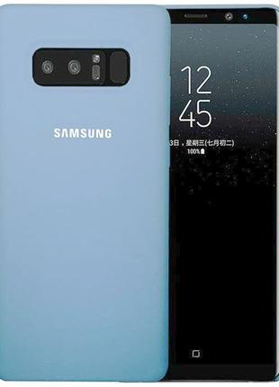 Силиконовый чехол для Samsung Galaxy Note 8 голубой матовый с ...