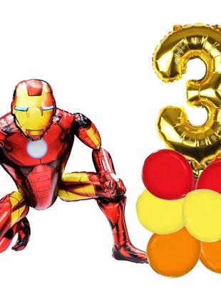 Набір повітряних кульок на день народження з залізною людиною.