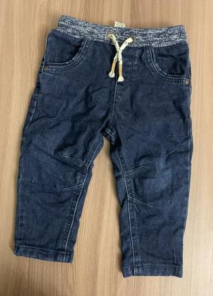 Теплые джинсы на резинке 80-86