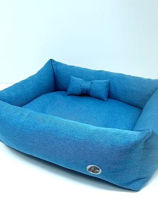 Лежак для котів і собак Патрік синій №1-40х50х19