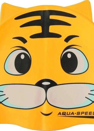 Шапка для плавания Aqua Speed ZOO CAT 5529 желтый кот Дит OSFM...