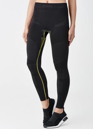 Термобелье штаны женские spaio ultimate w01  черный/желтый