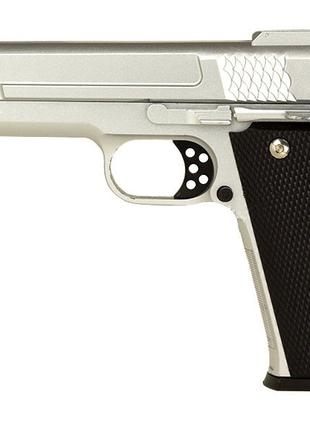 Пістолет дитячий Браунінг металевий Нікельований 6 мм