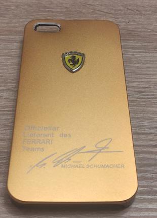 Бампер золотистый логотип Ferrari для iPhone 4 / 4S