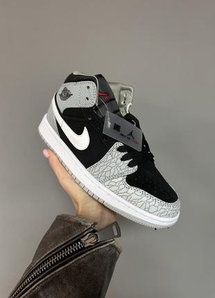 Кроссовки nike air jordan retro 1 mid « elephant print » premium