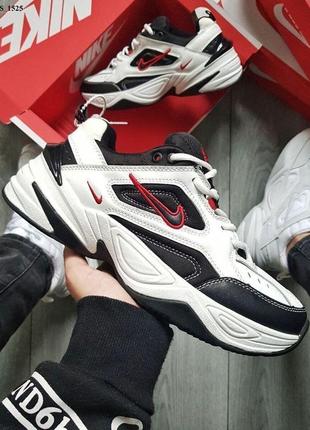Nike m2 tekno white/black/red (біло/чорні)
