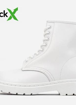 Женские ботинки dr.martens classic “white” хутро