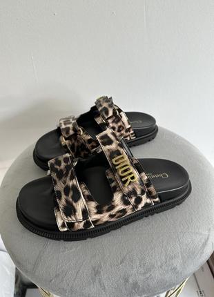Dior slides leopard black