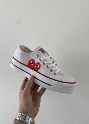 Кеды converse comme des garçons play white low