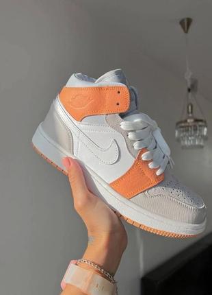 Кроссовки nike air jordan 1 retro orange grey