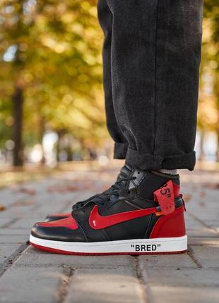 Мужские кроссовки nike air jordan 1 off-white bred