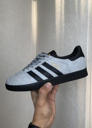 Мужские кроссовки adidas gazelle grey/black