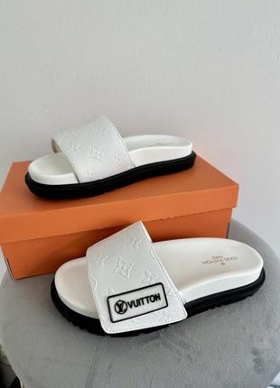 Шлепанцы lv rubber slippers white