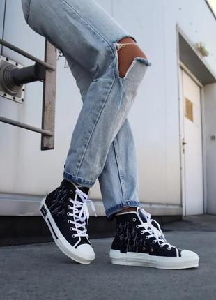 Кроссовки dior b23 sneakers high black white