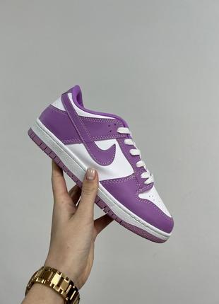 Женские кроссовки nike sb dunk low purple/white