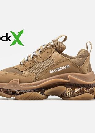 Женские кроссовки balenciaga triple s brown