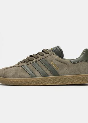 Мужские кроссовки adidas gazelle brown green