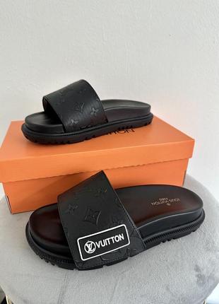 Шлепанцы lv rubber slippers black