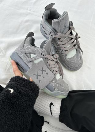 Кросівки nike air jordan retro 4 x kaws grey premium 💚