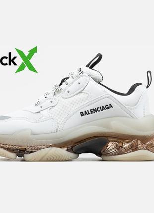 Женские кроссовки balenciaga triple s white/biege