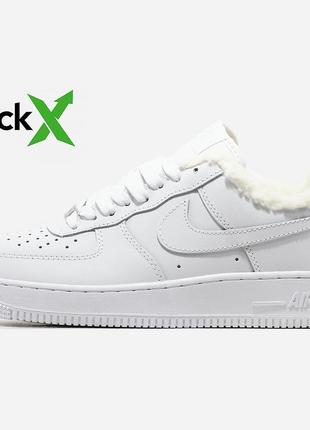 Мужские кроссовки nike air force 1 '07 white хутро