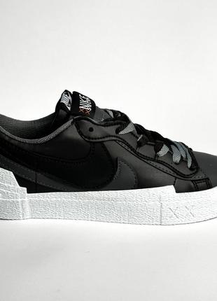 Мужские кроссовки nike blazer low sacai black