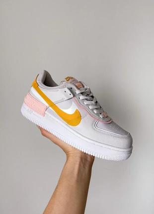 Женские кроссовки nike air force shadow white/orange