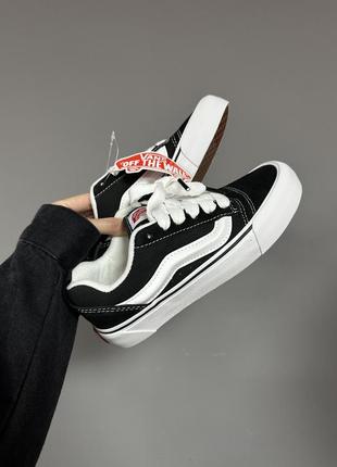 Женские кроссовки vans knu old skool black white premium 🧡