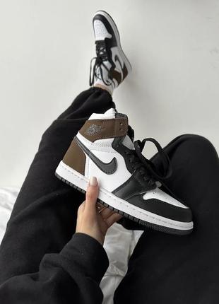 Женские кроссовки nike air jordan retro 1 high « dark mocha »